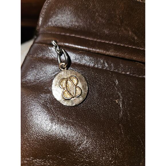 Vintage SAKS FIFTH AVENUE Brown Leather Shoulder Bag Purse Handbag Clutch - Picture 9 of 9